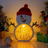 Christmas Village - Paper Cut Snowman Light Box File - Cricut File - 20x26,5cm - LightBoxGoodMan - LightboxGoodman