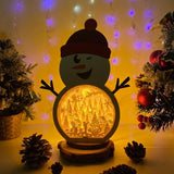 Christmas Village - Paper Cut Snowman Light Box File - Cricut File - 20x26,5cm - LightBoxGoodMan - LightboxGoodman