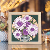 Chrysanthemum Vase - Paper Cut Light Box File - 8x8