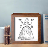 Cinderella 4 Square – Paper Cut Light Box File - Cricut File - 20x20cm - LightBoxGoodMan - LightboxGoodman