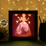 Cinderella 4 Square - Paper Cutting Light Box - LightBoxGoodman - LightboxGoodman