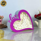 Cinderella - Love Heart Papercut Lightbox File - 5,6x7,5" - Cricut File - LightBoxGoodMan - LightboxGoodman