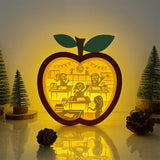 Classroom - Apple Papercut Lightbox File - 6.7x6.2