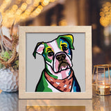 Colorful American Bulldog – Paper Cut Light Box File - Cricut File - 8x8 inches - LightBoxGoodMan - LightboxGoodman