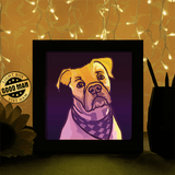 Colorful American Bulldog - Paper Cutting Light Box - LightBoxGoodman - LightboxGoodman