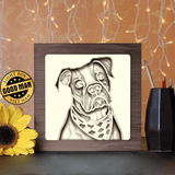 Colorful American Bulldog - Paper Cutting Light Box - LightBoxGoodman - LightboxGoodman