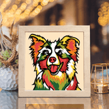 Colorful Border Collie – Paper Cut Light Box File - Cricut File - 8x8 inches - LightBoxGoodMan - LightboxGoodman