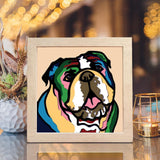 Colorful Bulldog – Paper Cut Light Box File - Cricut File - 8x8 inches - LightBoxGoodMan