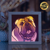 Colorful Bulldog – Paper Cut Light Box File - Cricut File - 8x8 inches - LightBoxGoodMan - LightboxGoodman