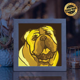 Colorful Bulldog – Paper Cut Light Box File - Cricut File - 8x8 inches - LightBoxGoodMan - LightboxGoodman