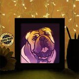 Colorful Bulldog - Paper Cutting Light Box - LightBoxGoodman - LightboxGoodman