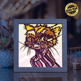 Colorful Cat 2 – Paper Cut Light Box File - Cricut File - 8x8 inches - LightBoxGoodMan - LightboxGoodman