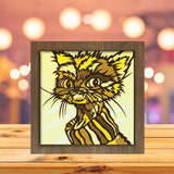 Colorful Cat 2 - Paper Cutting Light Box - LightBoxGoodman - LightboxGoodman