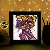 Colorful Cat 2 - Paper Cutting Light Box - LightBoxGoodman - LightboxGoodman