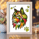 Colorful Cat – Paper Cut Light Box File - Cricut File - 8x10 inches - LightBoxGoodMan