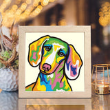 Colorful Dachshund – Paper Cut Light Box File - Cricut File - 8x8 inches - LightBoxGoodMan