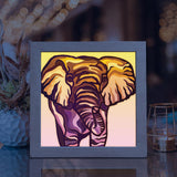 Colorful Elephant – Paper Cut Light Box File - Cricut File - 8x8 inches - LightBoxGoodMan - LightboxGoodman