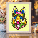 Colorful German Shepherd – Paper Cut Light Box File - Cricut File - 8x10 inches - LightBoxGoodMan