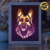 Colorful German Shepherd – Paper Cut Light Box File - Cricut File - 8x10 inches - LightBoxGoodMan - LightboxGoodman