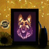 Colorful German Shepherd - Paper Cutting Light Box - LightBoxGoodman - LightboxGoodman