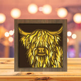 Colorful Highland Cow - Paper Cutting Light Box - LightBoxGoodman - LightboxGoodman