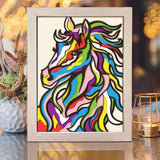 Colorful Horse – Paper Cut Light Box File - Cricut File - 8x10 inches - LightBoxGoodMan