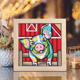 Colorful Pig – Paper Cut Light Box File - Cricut File - 8x8 inches - LightBoxGoodMan - LightboxGoodman