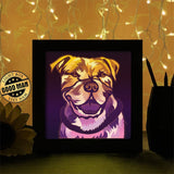 Colorful Pitbull - Paper Cutting Light Box - LightBoxGoodman - LightboxGoodman