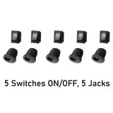 Combo 5 Jack DC-12V and 5 On/Off Switch 12V - LightboxGoodman