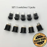 Combo 5 Jack DC-12V and 5 On/Off Switch 12V - LightboxGoodman