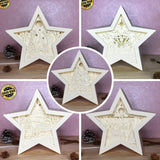 Combo Feliz Navidad - Paper Cut Star Light Box File - Cricut File - 20x21cm - LightBoxGoodMan - LightboxGoodman