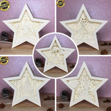 Combo Little Christmas - Paper Cut Star Light Box File - Cricut File - 20x21cm - LightBoxGoodMan - LightboxGoodman