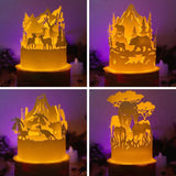 Combo Wild Animals  - 3D Dome Lantern File - Cricut File - LightBoxGoodMan