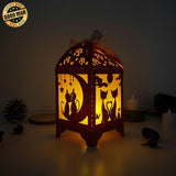 Couple Cat - Paper Cut Lantern File - Cricut File - 10,5x20,6cm - LightBoxGoodMan - LightboxGoodman