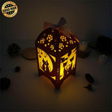 Couple Cat - Paper Cut Lantern File - Cricut File - 10,5x20,6cm - LightBoxGoodMan - LightboxGoodman