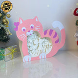 Couple - Paper Cut Cat Heart Light Box File - Cricut File - 9,5x6,7 Inches - LightBoxGoodMan - LightboxGoodman