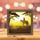 Cowboy 2 - Paper Cutting Light Box - LightBoxGoodman - LightboxGoodman