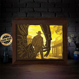 Cowboy Battle – Paper Cut Light Box File - Cricut File - 20x26cm - LightBoxGoodMan - LightboxGoodman