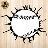 Cracked Glass Baseball - Cricut File - Svg, Png, Dxf, Eps - LightBoxGoodMan - LightboxGoodman