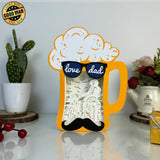 Dad and Son - Dad's Beer Mug Papercut Lightbox File - 6x8" - Cricut File - LightBoxGoodMan - LightboxGoodman