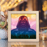 Darth Vader Starry Night – Paper Cut Light Box File - Cricut File - 20x20cm - LightBoxGoodMan