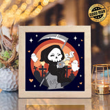 Death With Coffee – Paper Cut Light Box File - Cricut File - 20x20cm - LightBoxGoodMan - LightboxGoodman