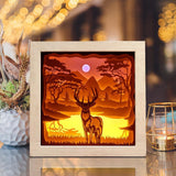 Deer 3 Square – Paper Cut Light Box File - Cricut File - 8x8 inches - LightBoxGoodMan