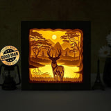 Deer 3 Square – Paper Cut Light Box File - Cricut File - 8x8 inches - LightBoxGoodMan - LightboxGoodman