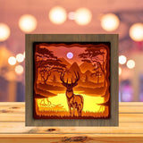 Deer 3 Square - Paper Cutting Light Box - LightBoxGoodman - LightboxGoodman