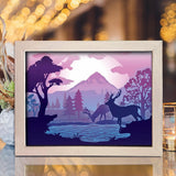 Deer 6 – Paper Cut Light Box File - Cricut File - 8x10 inches - LightBoxGoodMan