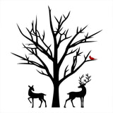 Deer Cardinal Winter Christmas Ornament - Cricut File - Svg, Png, Dxf, Eps - LightBoxGoodMan - LightboxGoodman