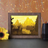 Deer In The Forest 2 - Paper Cutting Light Box - LightBoxGoodman - LightboxGoodman