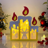 Deer - Paper Cut Candle Light Box File - Cricut File - 8,6x7 inches - LightBoxGoodMan