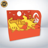 Dinosaur - Paper Cut Mini-Showcase File - Cricut File - 10x12cm - LightBoxGoodMan - LightboxGoodman